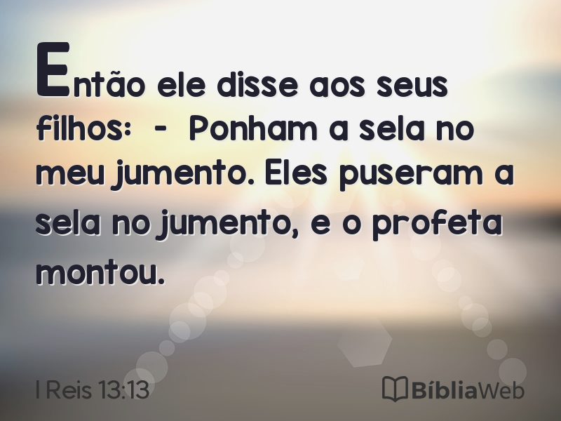 I Reis 13:13 em imagem para compartilhar
