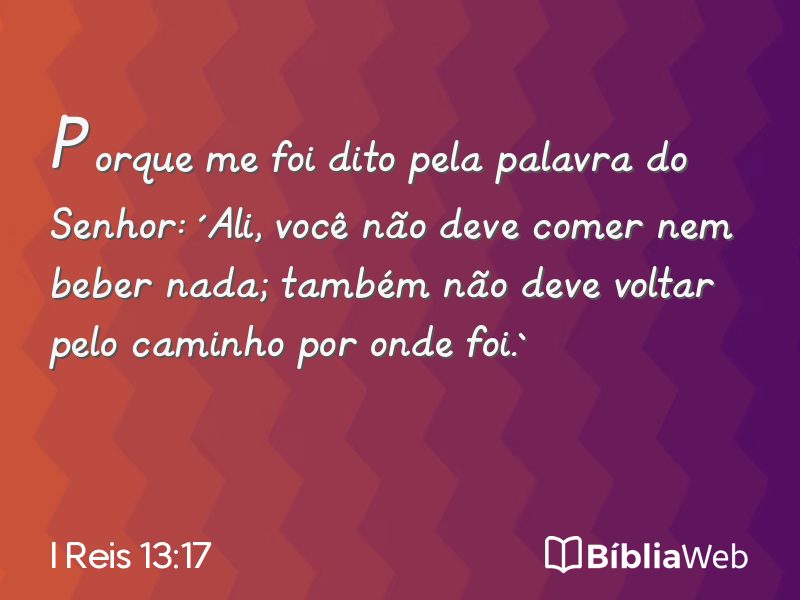 I Reis 13:17 em imagem para compartilhar