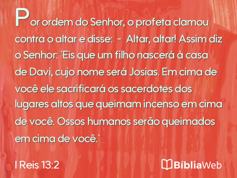 I Reis 13:2 em imagem para compartilhar