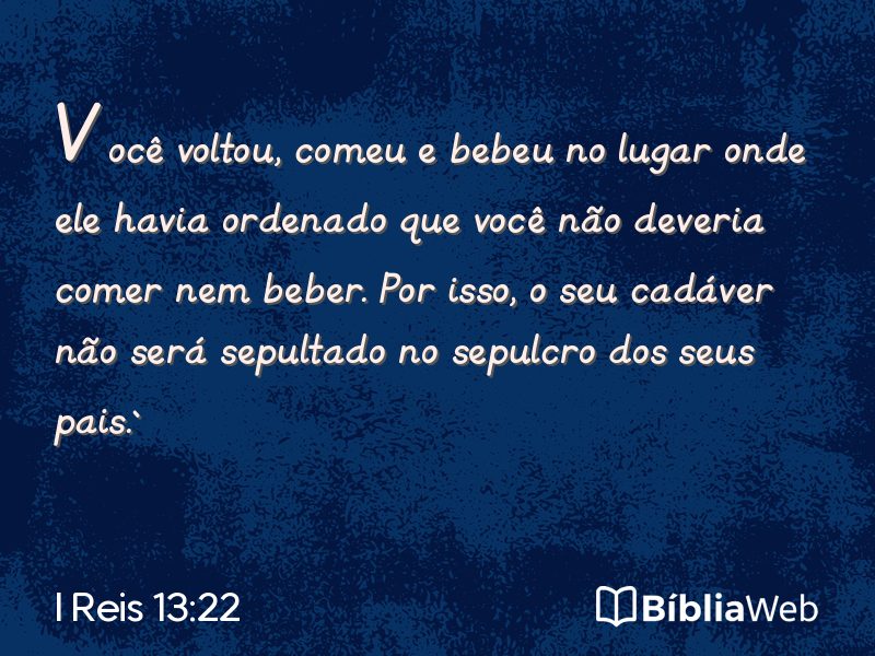 I Reis 13:22 em imagem para compartilhar