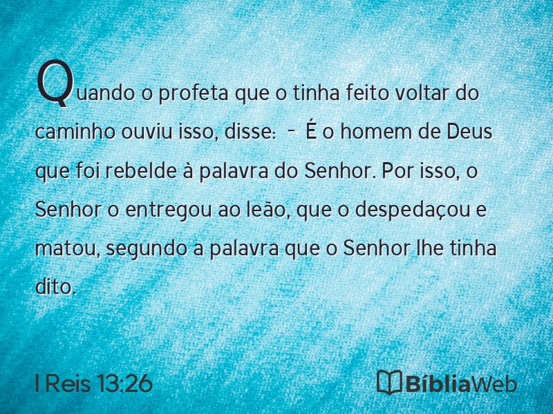I Reis 13:26 em imagem para compartilhar