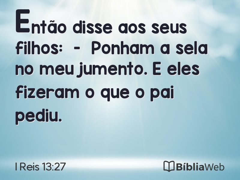 I Reis 13:27 em imagem para compartilhar