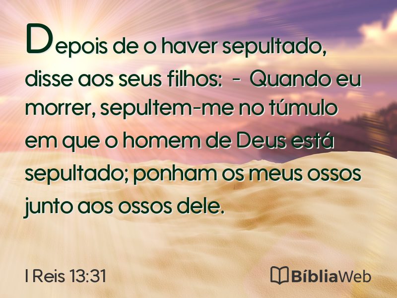 I Reis 13:31 em imagem para compartilhar