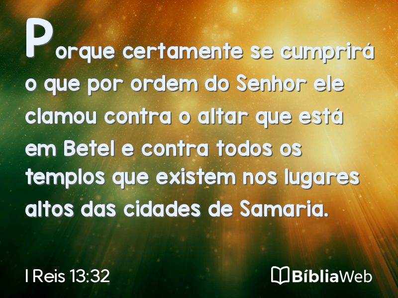 I Reis 13:32 em imagem para compartilhar
