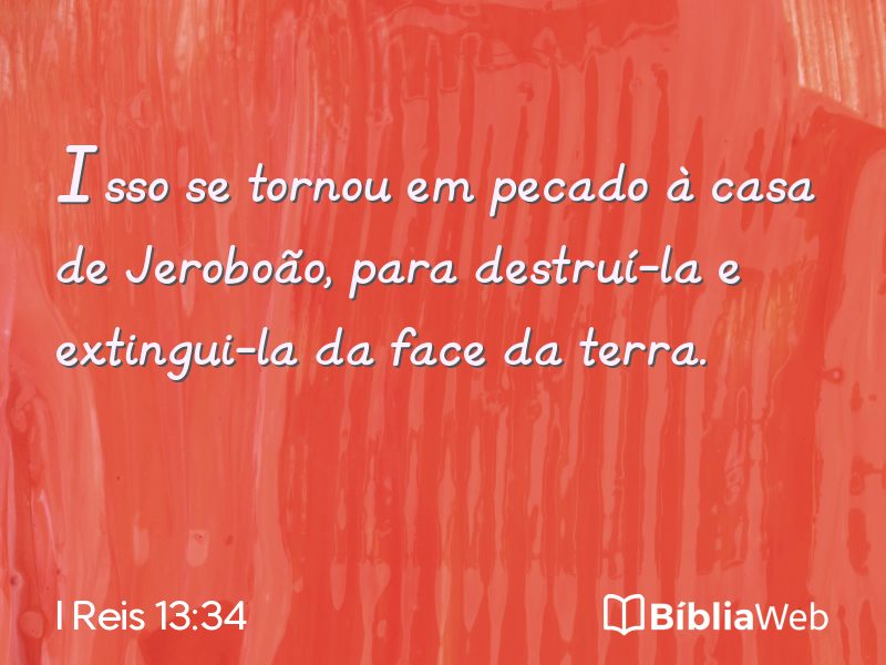 I Reis 13:34 em imagem para compartilhar