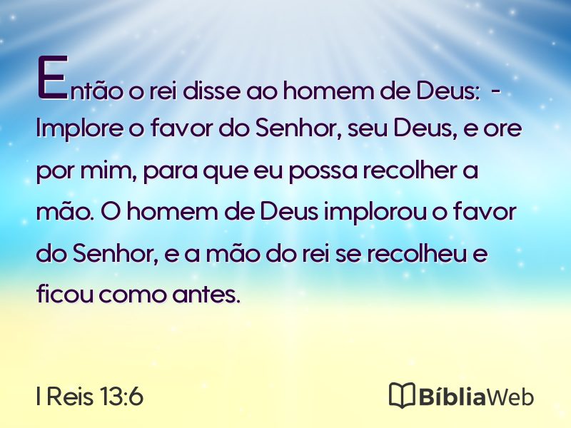 I Reis 13:6 em imagem para compartilhar