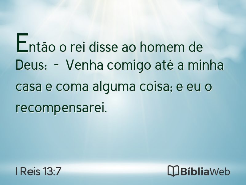 I Reis 13:7 em imagem para compartilhar