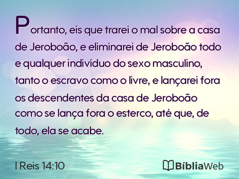 I Reis 14:10 em imagem para compartilhar