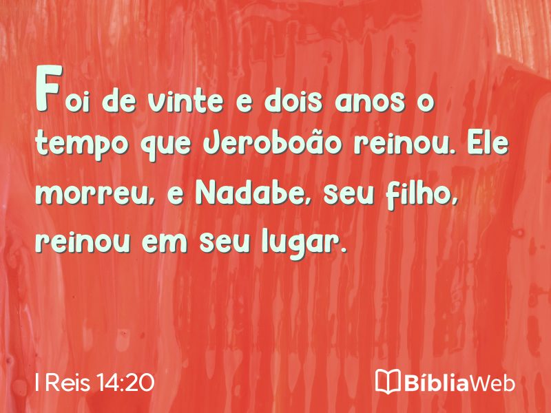 I Reis 14:20 em imagem para compartilhar