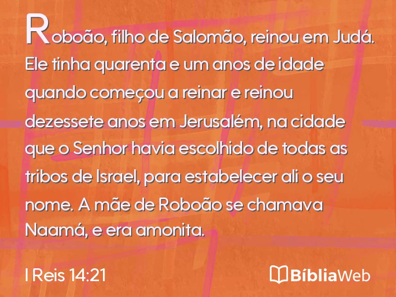 I Reis 14:21 em imagem para compartilhar