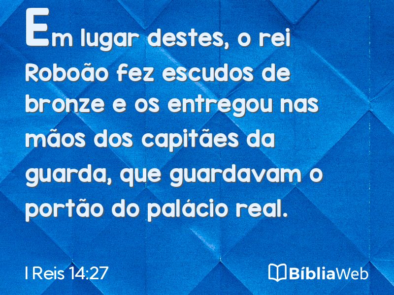 I Reis 14:27 em imagem para compartilhar