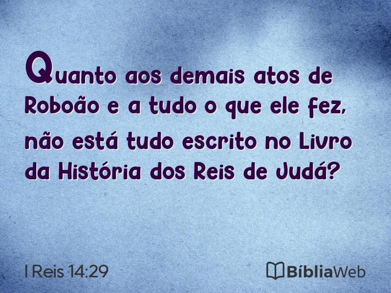 I Reis 14:29 em imagem para compartilhar