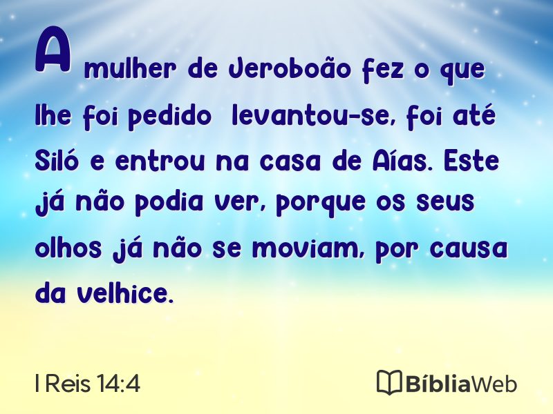 I Reis 14:4 em imagem para compartilhar