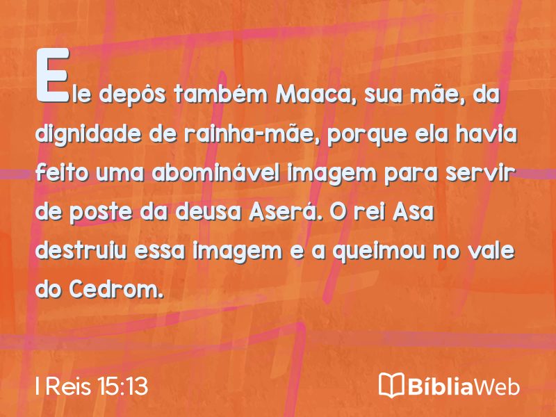 I Reis 15:13 em imagem para compartilhar