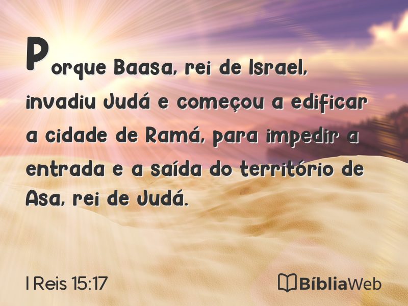 I Reis 15:17 em imagem para compartilhar