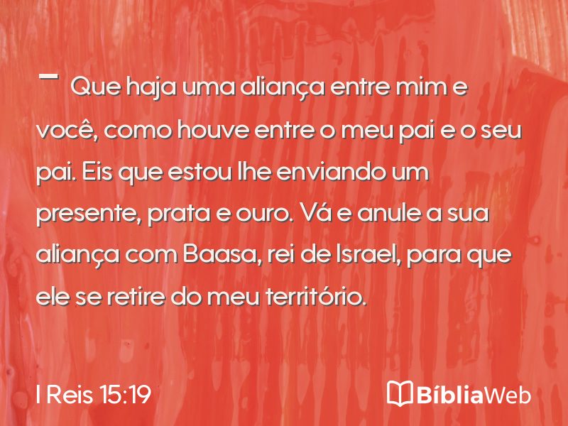 I Reis 15:19 em imagem para compartilhar