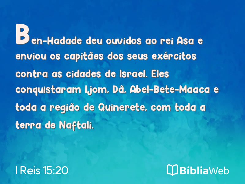 I Reis 15:20 em imagem para compartilhar