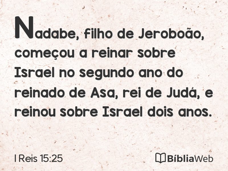I Reis 15:25 em imagem para compartilhar
