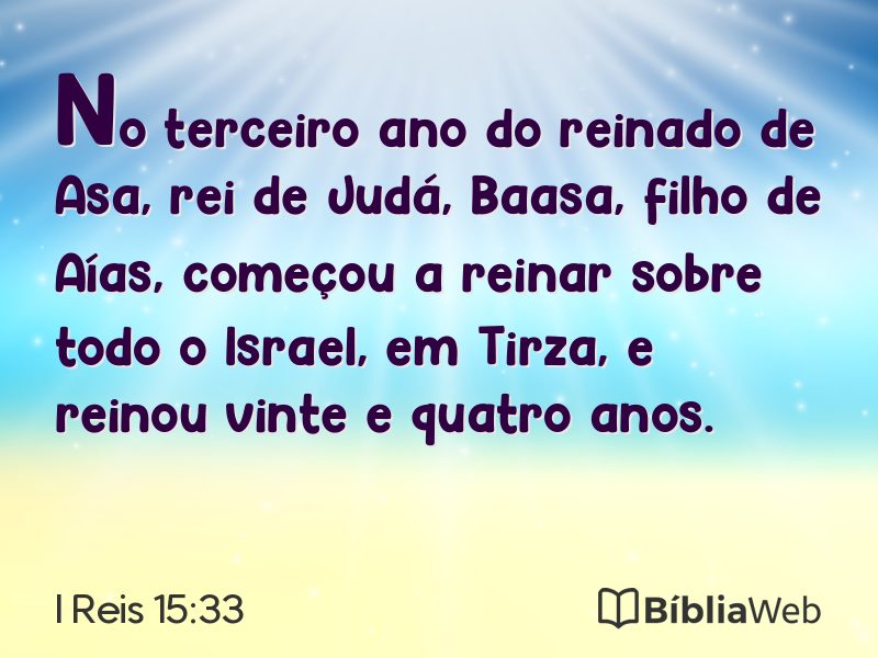 I Reis 15:33 em imagem para compartilhar