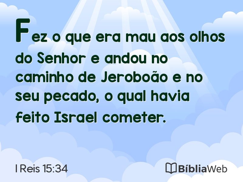 I Reis 15:34 em imagem para compartilhar