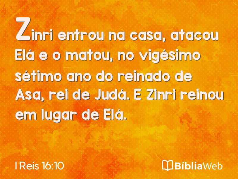 I Reis 16:10 em imagem para compartilhar