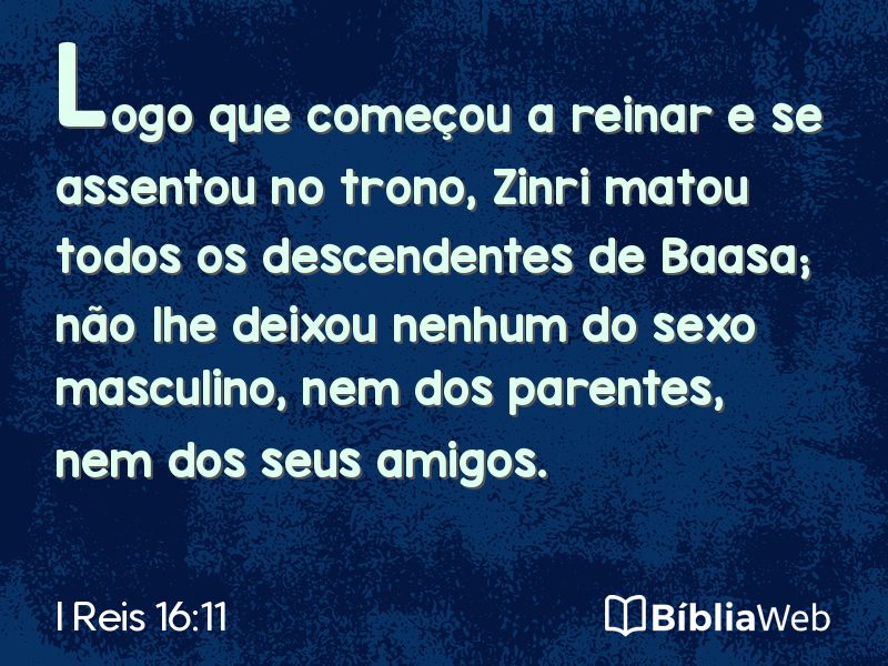 I Reis 16:11 em imagem para compartilhar