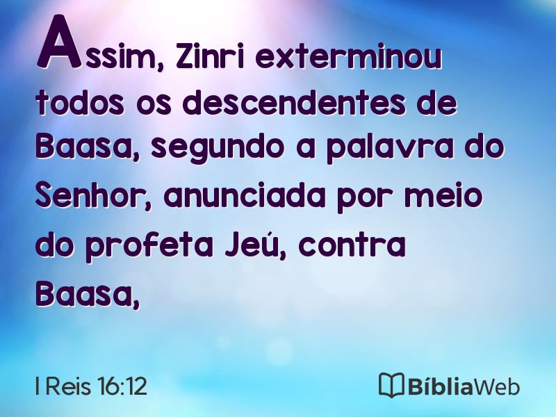 I Reis 16:12 em imagem para compartilhar