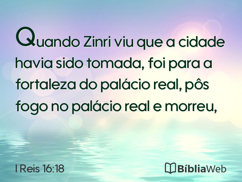 I Reis 16:18 em imagem para compartilhar