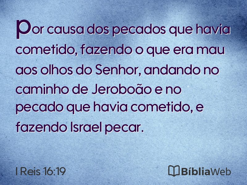 I Reis 16:19 em imagem para compartilhar