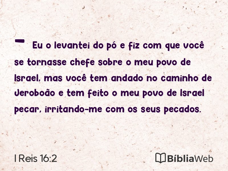 I Reis 16:2 em imagem para compartilhar