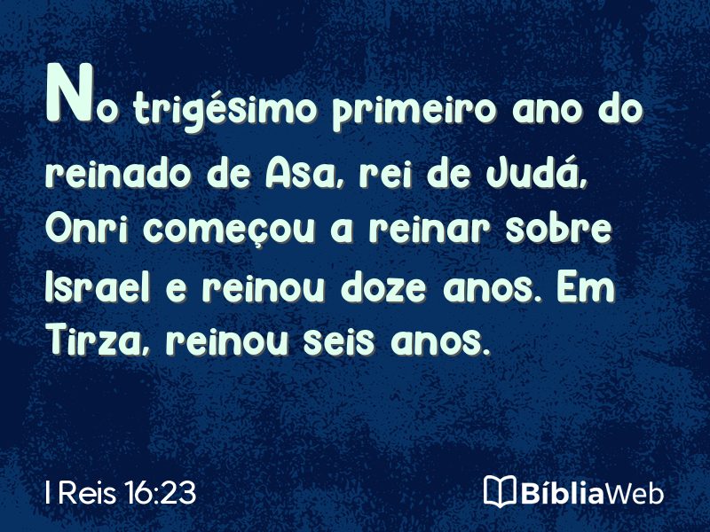 I Reis 16:23 em imagem para compartilhar