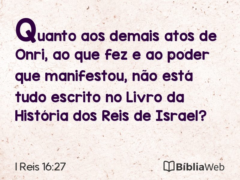 I Reis 16:27 em imagem para compartilhar