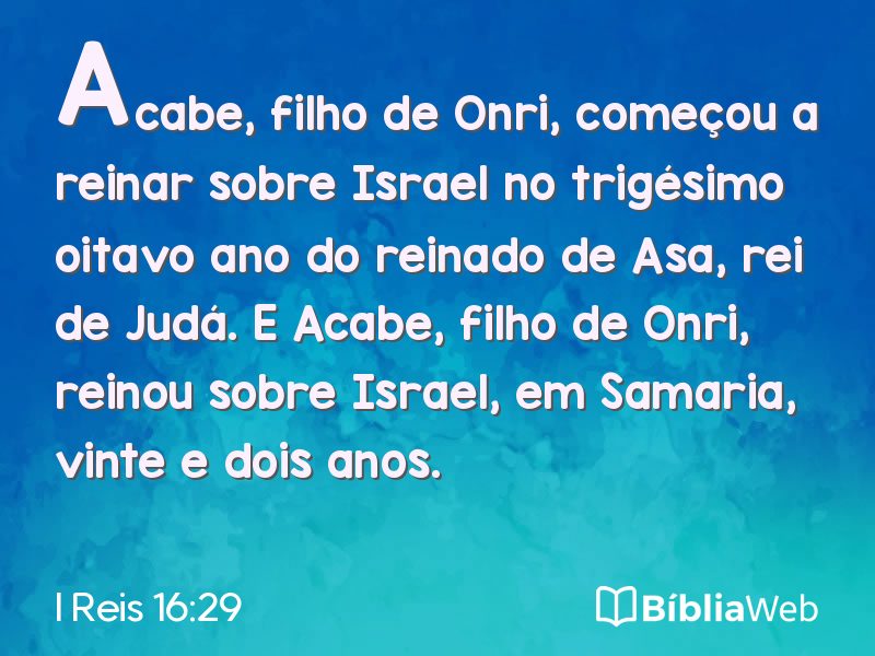 I Reis 16:29 em imagem para compartilhar