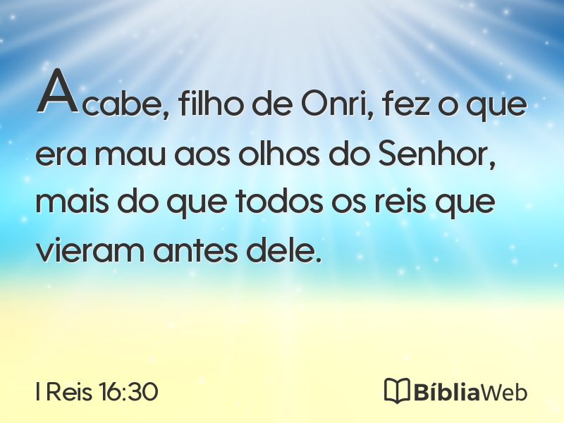 I Reis 16:30 em imagem para compartilhar