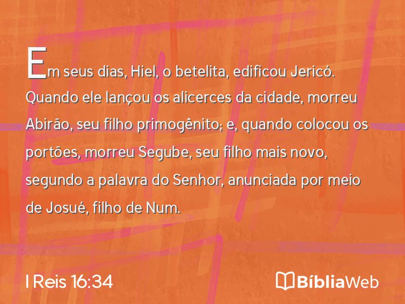 I Reis 16:34 em imagem para compartilhar