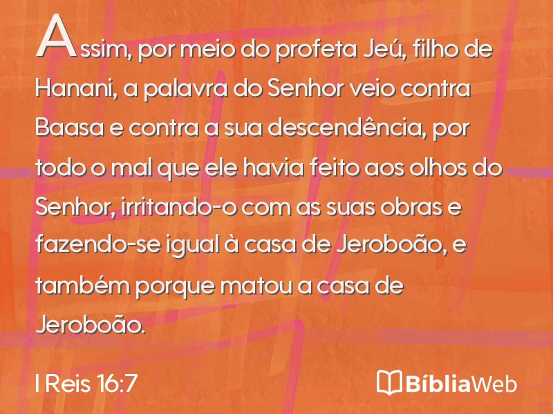 I Reis 16:7 em imagem para compartilhar