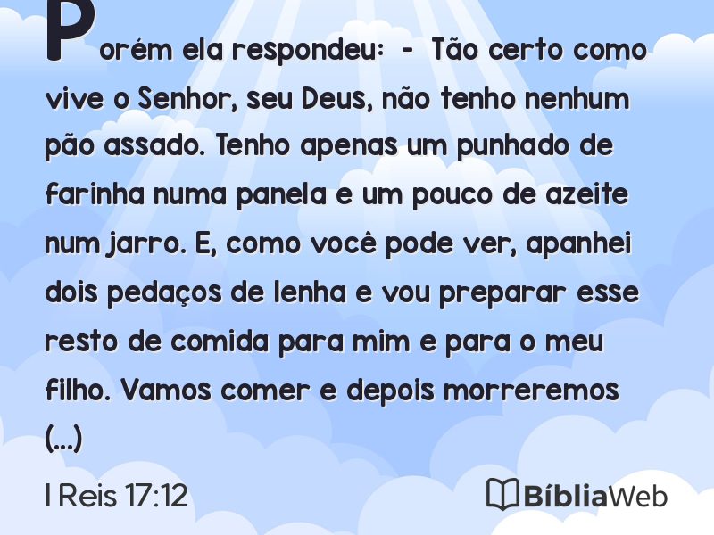 I Reis 17:12 em imagem para compartilhar