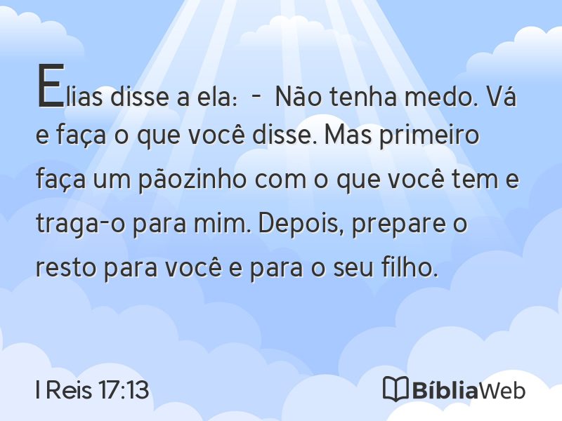 I Reis 17:13 em imagem para compartilhar