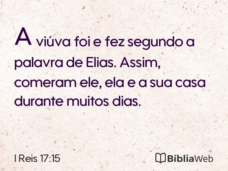 I Reis 17:15 em imagem para compartilhar