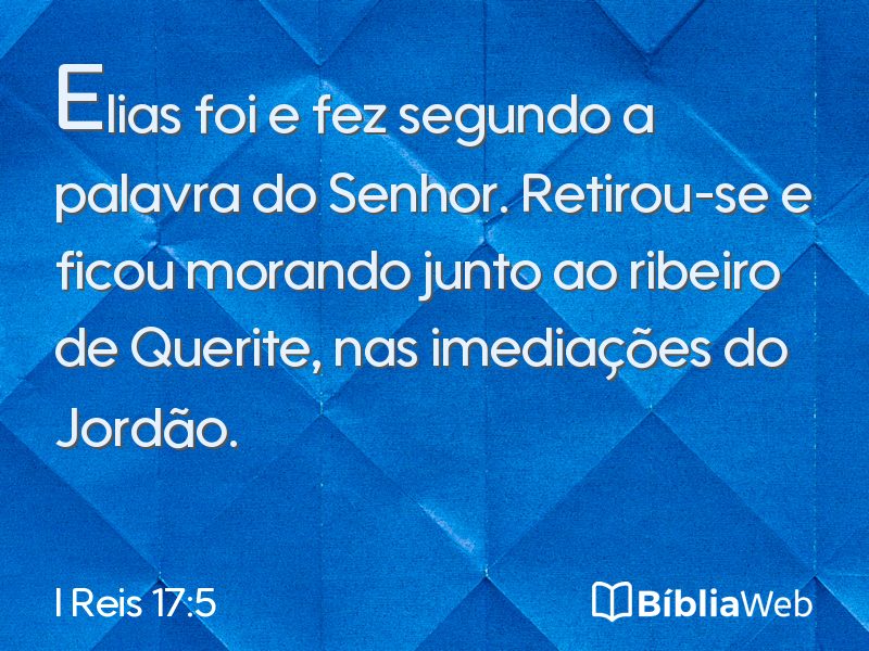 I Reis 17:5 em imagem para compartilhar