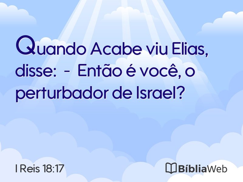 I Reis 18:17 em imagem para compartilhar