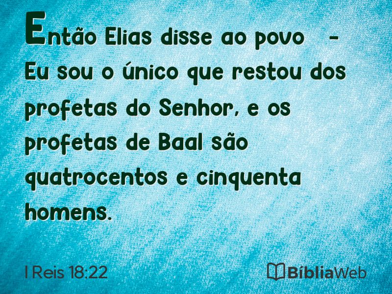 I Reis 18:22 em imagem para compartilhar