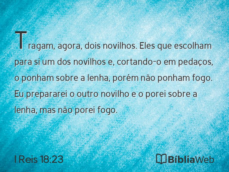 I Reis 18:23 em imagem para compartilhar