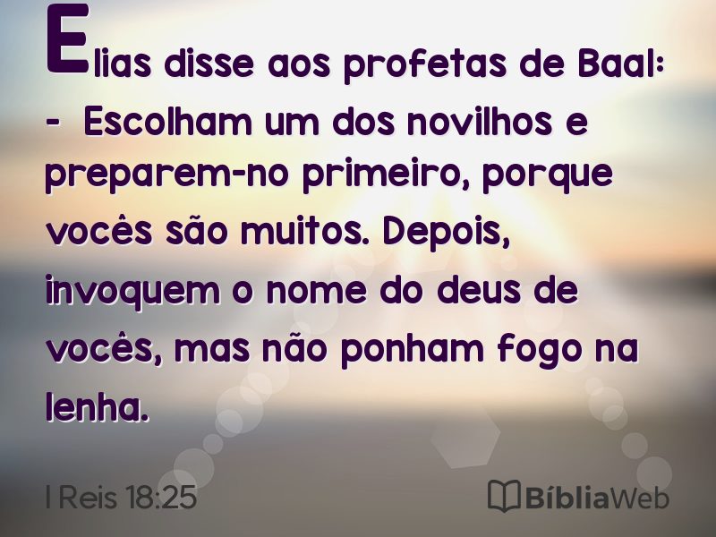 I Reis 18:25 em imagem para compartilhar