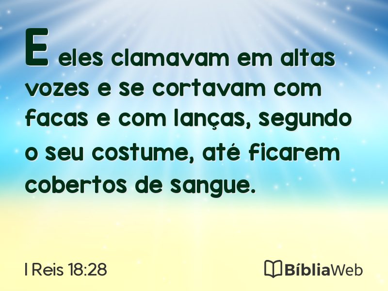 I Reis 18:28 em imagem para compartilhar