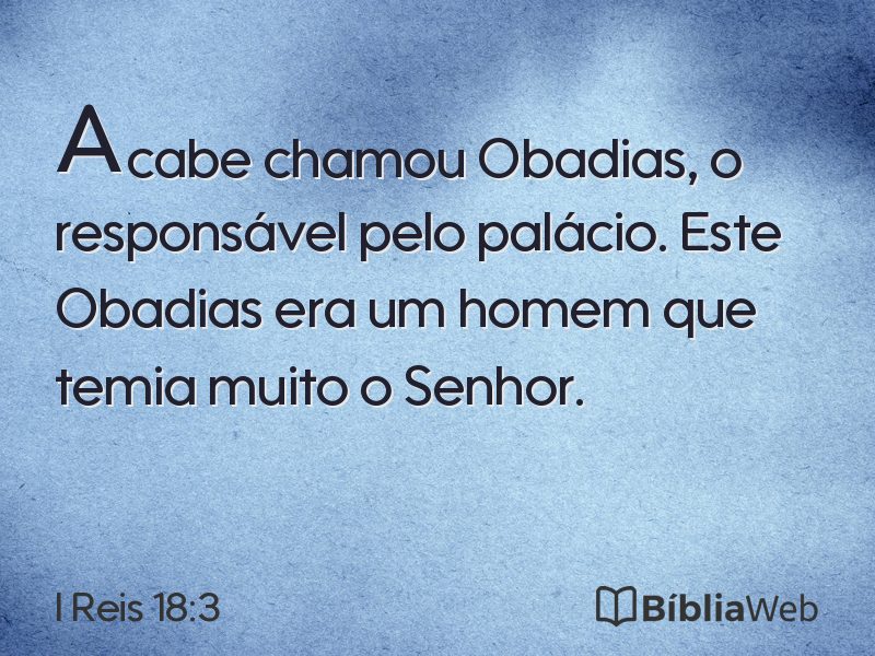 I Reis 18:3 em imagem para compartilhar