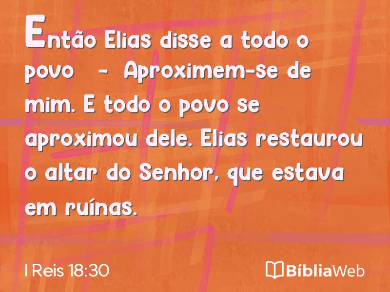 I Reis 18:30 em imagem para compartilhar