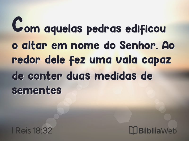 I Reis 18:32 em imagem para compartilhar