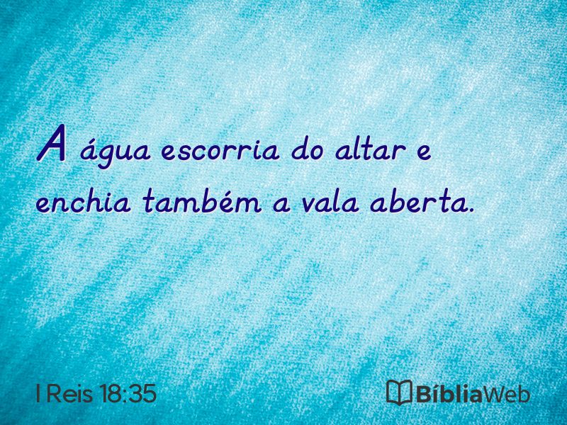 I Reis 18:35 em imagem para compartilhar