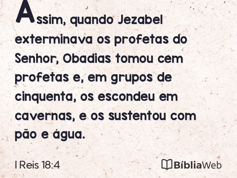 I Reis 18:4 em imagem para compartilhar